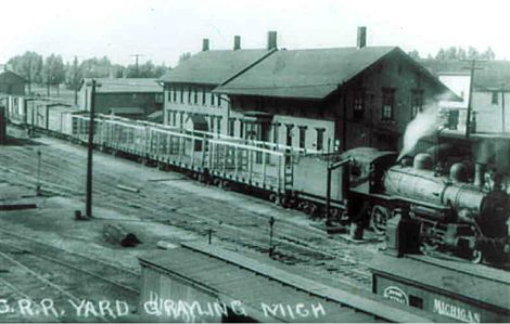 Grayling railroad yard birdseye view